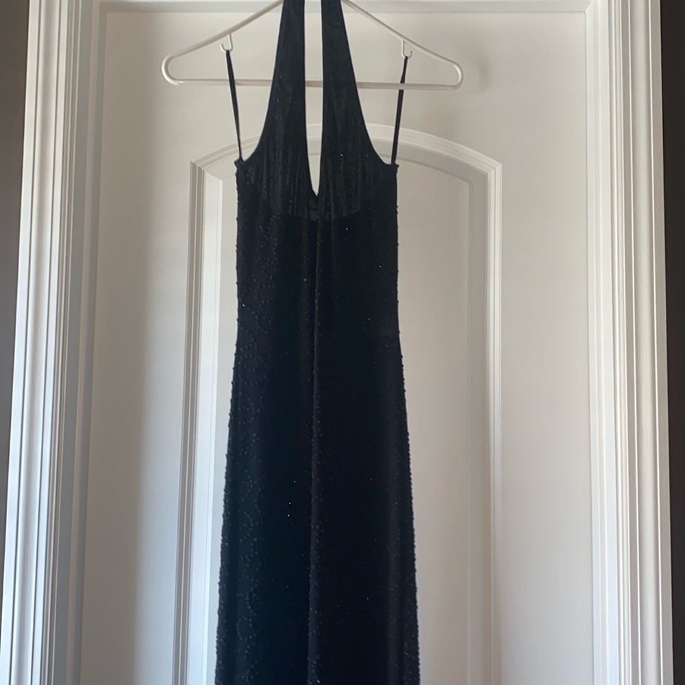 Black evening gown Size extra small. halter top style floor length